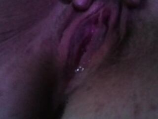 Alone with oozing juicy quivering twat