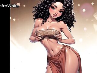 AI Generated - Anime toon animated hentai afro american ebony black european trans femdom-goddess stripper screws step sister raw