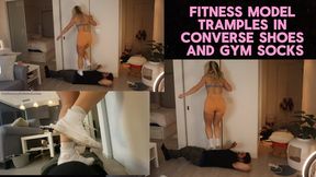 Goddess Sarah - Fitness Model TRAMPLES In Converse Shoes & SWEATY Gym Socks! - {HD 1080p}