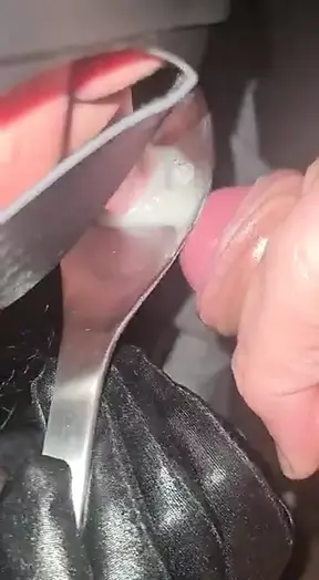 Cum from spoon