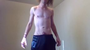 Transgirl Slapping Her Hard Non-op Clit Around