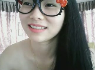 Torrid cute Asian nerdy girl worked for my friend on webcam and flashed bum