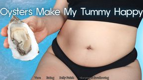 Oysters Make My Tummy Happy - HD - The Goddess Clue, Slurping Oysters Into My Adorable Belly, Focused On My Stomach While Enjoying My Favorite Seafood, Food Lust, Slurping, Sucking, Gulping, Little Burps, Belly Fetish, Vore Vibes