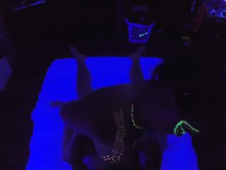 Painted milf sucks, screws, and squirts.