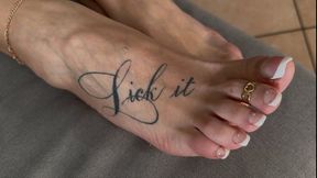 BIG WHITE BULL lick and worship Miss Rose feet