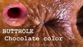 My CHOCOLATE COLOR butthole has never been filmed so up close! Even the camera has broken