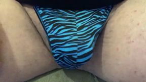 Tiger Thong Jerk &amp; Cum