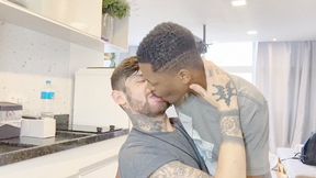 INTERRACIAL KISS WITH A LOT OF DESIRE AND HORNY - BY DONOVAN GREEN AND BRYAN DICK - CLIP 02