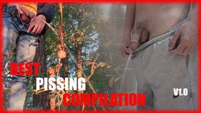 Public urinating compilation - Ample Prick and ballsack, uncircumcised