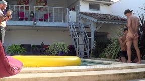 Fucked by his friend in the garden