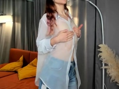 Amateur redhead mom in heels real solo
