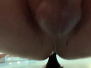 Daddy backs that ass onto a plug