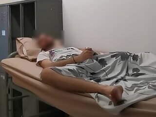 Cumming on sailor's Uniform in the Barracks