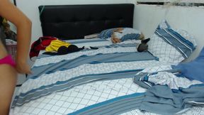 My Stepsister Lose Her Virginity with My Husband and Another Guy,she Let My Husband Lick Her Entire Pussy While She Suck