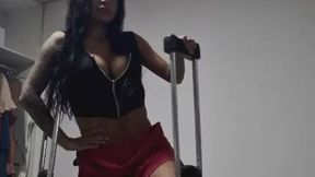 Amputee SBK super sexy crutching and teasing with sexy high heel