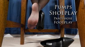 Pumps Under Chair Shoeplay Pantyhose Feet Footplay High Heels - Kylie Jacobsx - MP4 1080p HD