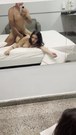 Fucking Alice's ass in the motel in front of the mirror, look at this bitch's expression   Clip 1