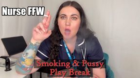 Stressed Nurse Takes a Smoke Break, Flashes Tits & Plays with Pussy