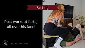 Post workout farting, all over his face!