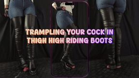 Police Officer Friend Trampling Your Cock in her Thigh High Riding Boots (Vertical Version) - TamyStarly - Cock Balls Crush Trample, Shoejob, CBT, Bootjob, Stomping