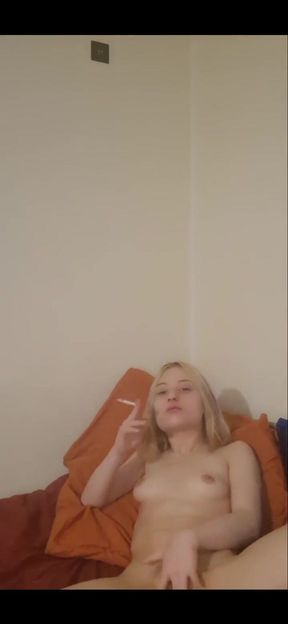 Smoking a Full Cigarette Playing with My Pussy