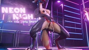 Furry Lizard Bitch Gushes Pussy Juice On Club Floor Mid-Fuck