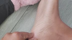 Fuzzy Socks, dirty socks, foot fetish, wrinkled soles