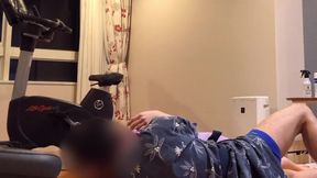Naughty Japanese girl gets 4 continuous orgasms on yoga mat