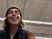 Cumming hard in grocery store with Lush remote controlled vibrator