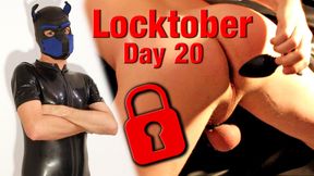 Locktober Day 20 - Rubber Puppy Enjoying a Vibrating Buttplug