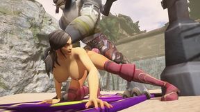 sex with a werewolf at the beach - warcraft porn parody