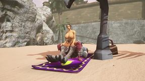 sex with a werewolf at the beach - warcraft porn parody