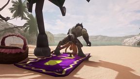 sex with a werewolf at the beach - warcraft porn parody