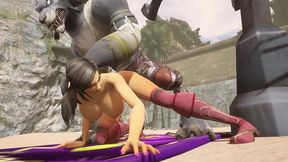 sex with a werewolf at the beach - warcraft porn parody