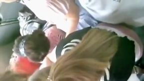 Naughty man pulls his dick out of pants in the crowd