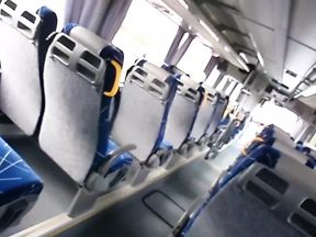 Me cum on the bus soaking seat with sperm