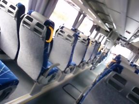 Me cum on the bus soaking seat with sperm