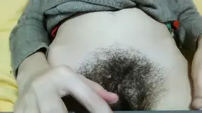 Hairy pussy aside, girl is showing her hair to her boyfriend to impress him