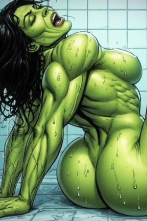 She Hulk: the Depraved Lust of a Green Skinned Slut. MILF in Shower. Visual Novel. Comic. Manga