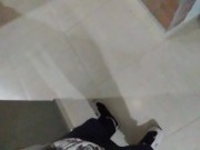 My horny neighbor sucks my cock and fucks me in the elevator
