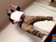 Tattooed Sean Johansen wanking and showing off sticky jizz
