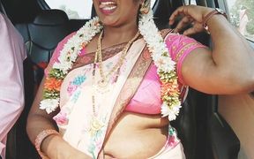 Indian Car Sex Telugu Saree Housewife Car Journey for Fucking with Husbend's Friend. Telugu Dirty Talks.