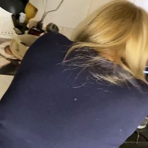 Fucking in the ass in the kitchen