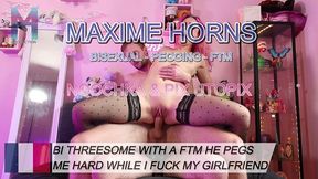 cuckold with a ftm: he pegs me, my girl catches us, gets turned on and joins the threesome