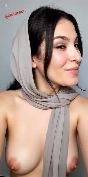 Scarf-clad woman in studio