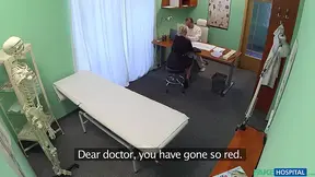 EXPERIENCED LADY doctor gives a hardcore BJ to a porn star patient with huge boobs