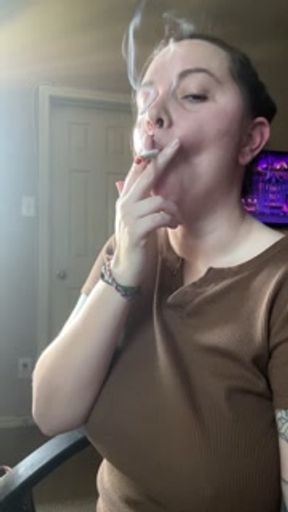 Smoking clip French inhale- full vid going on OF