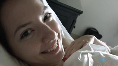 POV cute brunette teen needs her hairy cunny pumped every morning