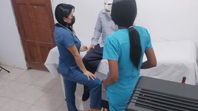 Nurse Porn!! They Seduce a Patient to Fuck in the Hospital.