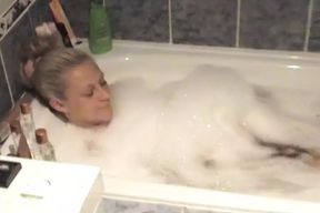 Busty German blonde loves pleasing her muff after an amazing blowjob